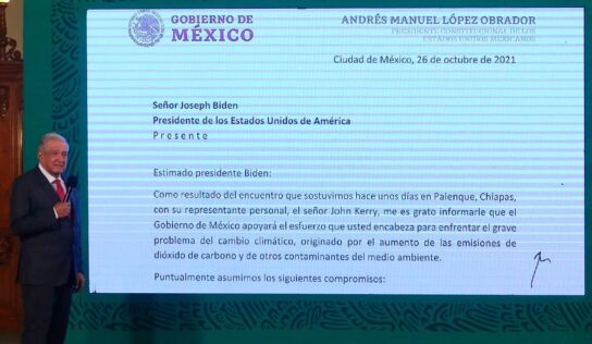 Revela AMLO carta que envió a Biden previo a la COP26